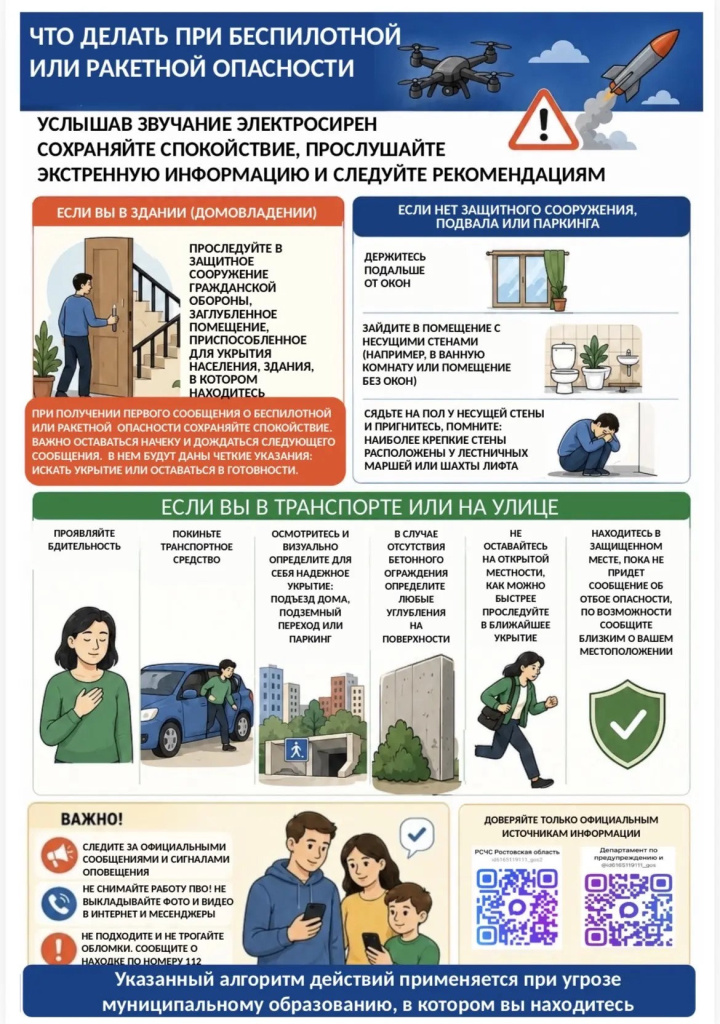 Порядок действий населения при беспилотной или ракетной опасности